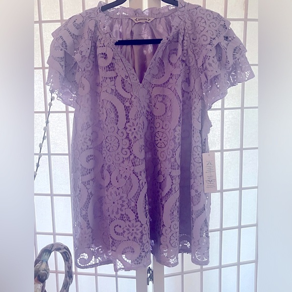 Nanette Lepore Tops - Nanette Lepore Purple Lace Top